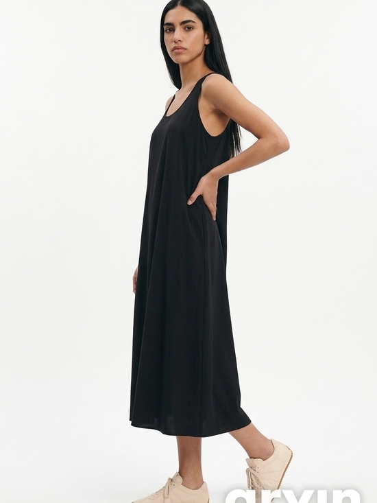 Athleta Dresses & Skirts - Athleta Black Presidio Traveler Scoop-Neck Sleeveless Dress